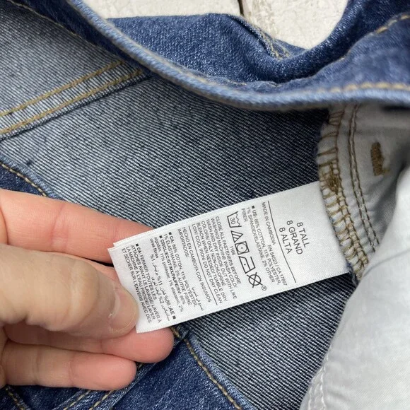 Old Navy Wow Boyfriend Jeans Womens 8 Tall Blue Wash Mid Rise Stretch Denim - Picture 4 of 9